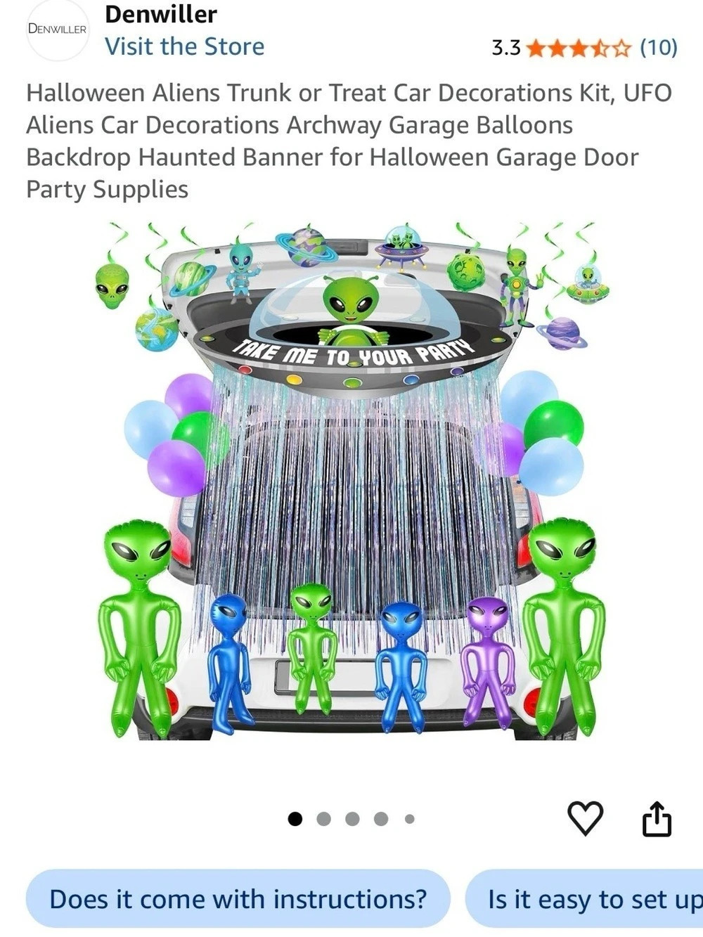 Alien Halloween Party Items - Picture 3 of 8
